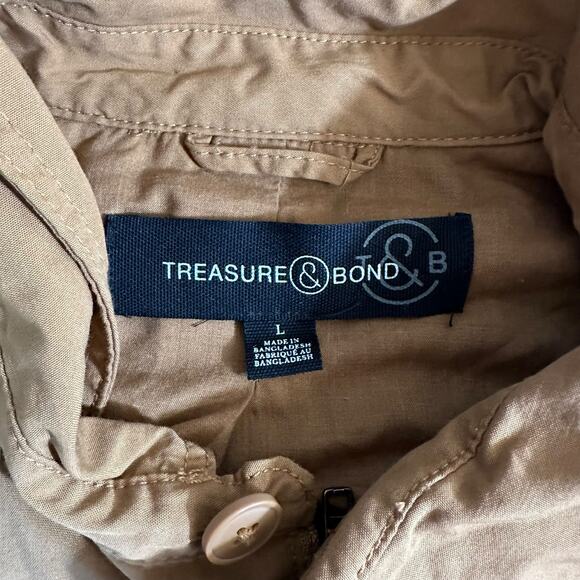 Treasure & Bond Nordstrom New Men's Surplus Field Jacket Tan Size Large Casual - Picture 7 of 9
